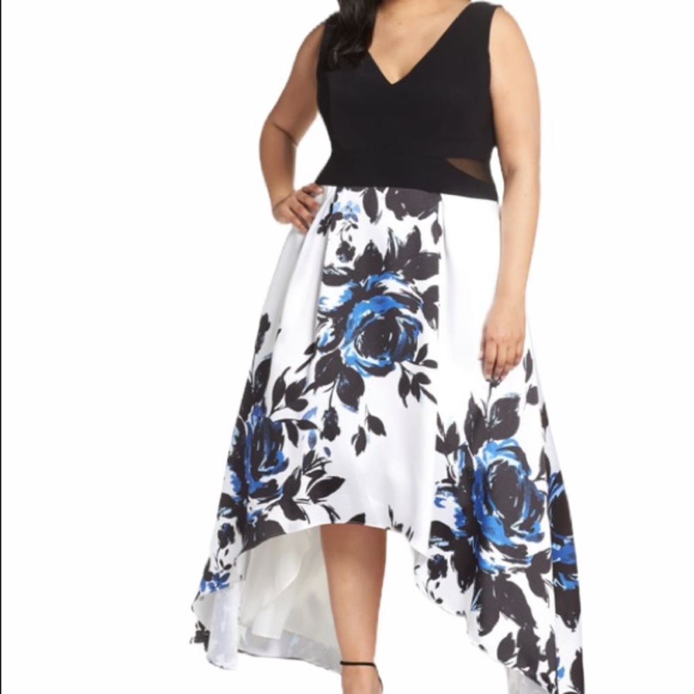 XSCAPE High Low Floral Maxi Dress